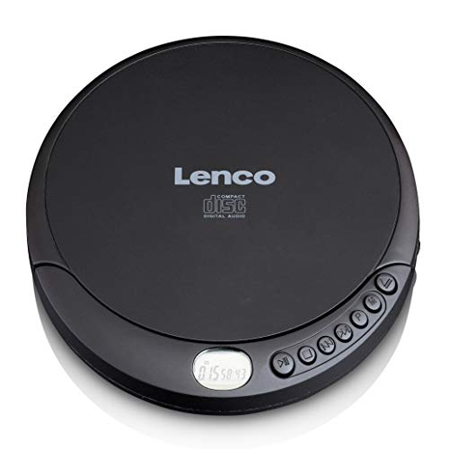 Lenco CD-010 - Tragbarer CD-Player Walkman - Diskman - CD Walkman - Mit Kopfhörern und Micro USB Ladekabel - Schwarz von Lenco