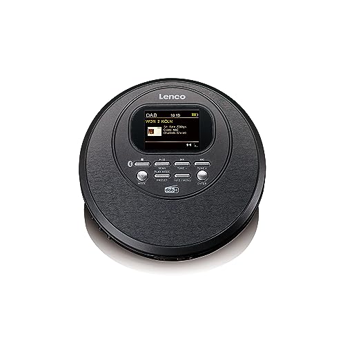 Lenco CD-500 Tragbarer CD-Player - Diskman - Bluetooth Walkman - DAB+ Radio - Anti-shock - Hörbuchfunktion - integrierter Akku - schwarz von Lenco