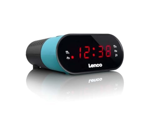 Lenco CR-07 Blau - UKW-Radiowecker - Radiowecker - 2 Weckzeiten - Doppelter Alarm - Sleep Timer - Snooze - LED-Display - PLL UKW-Tuner - Blau von Lenco