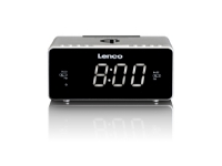 Lenco CR-550, Ur, FM, LED, 3,05 cm (1.2), Hvid, Sølv von Lenco