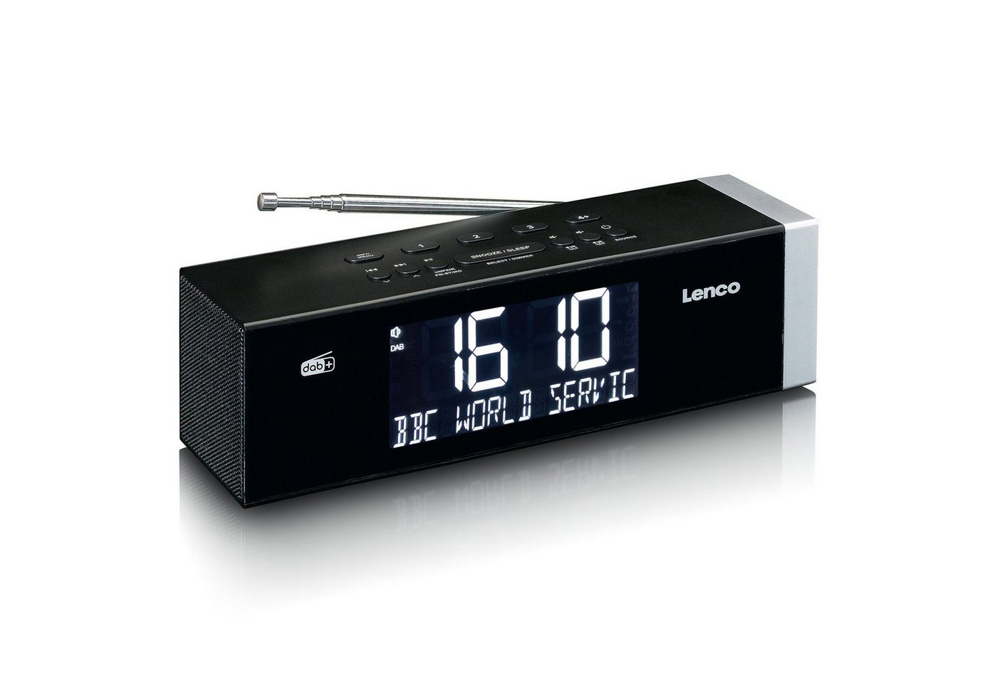 Lenco CR-640BK DAB+/FM Stereo Uhrenradio mit BT und 2x4W RMS Digitalradio (DAB) (Digitalradio (DAB), 4 W) von Lenco