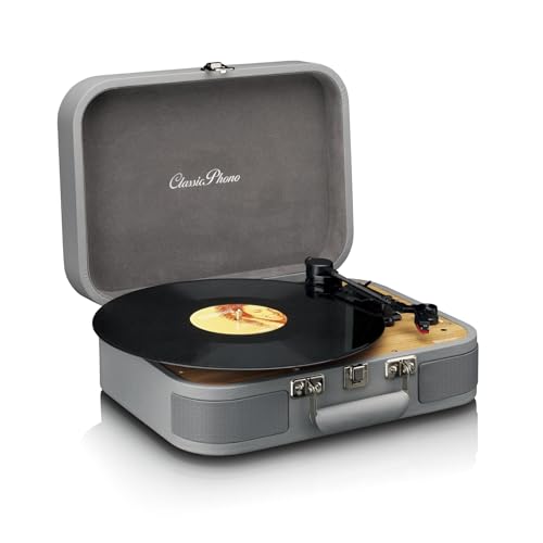 Lenco Classic Phono TT-116 Bluetooth-Plattenspieler mit 3 Geschwindigkeiten - 33, 45 und 78 U/min - Vintage-Vinyl-Plattenspieler - RCA-Ausgang - Stereo Lautsprecher - grau Lenco Classic Phono TT-116 Bluetooth-Plattenspieler mit 3 Geschwindigkeiten - 33, 45 und 78 U/min - Vintage-Vinyl-Plattenspieler - RCA-Ausgang - Stereo Lautsprecher - grau von Classic Phono