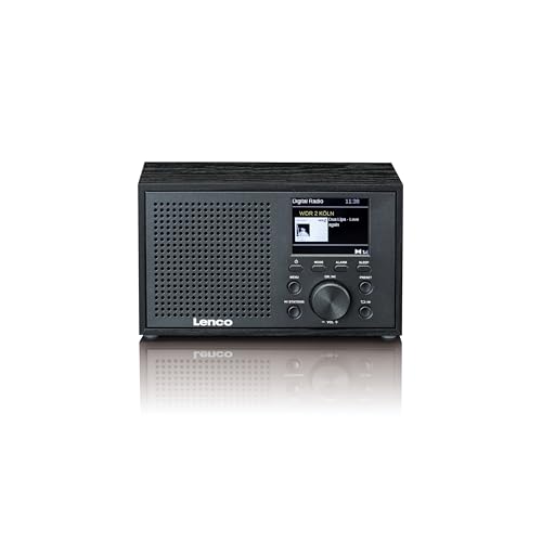 Lenco DAR-017 DAB+ Radio – kompaktes DAB+ Radio mit Bluetooth 5.0 - Senderspeicher - FM Empfänger - 2 Weckzeiten - 3 Watt RMS - 3,5mm AUX - schwarz von Lenco