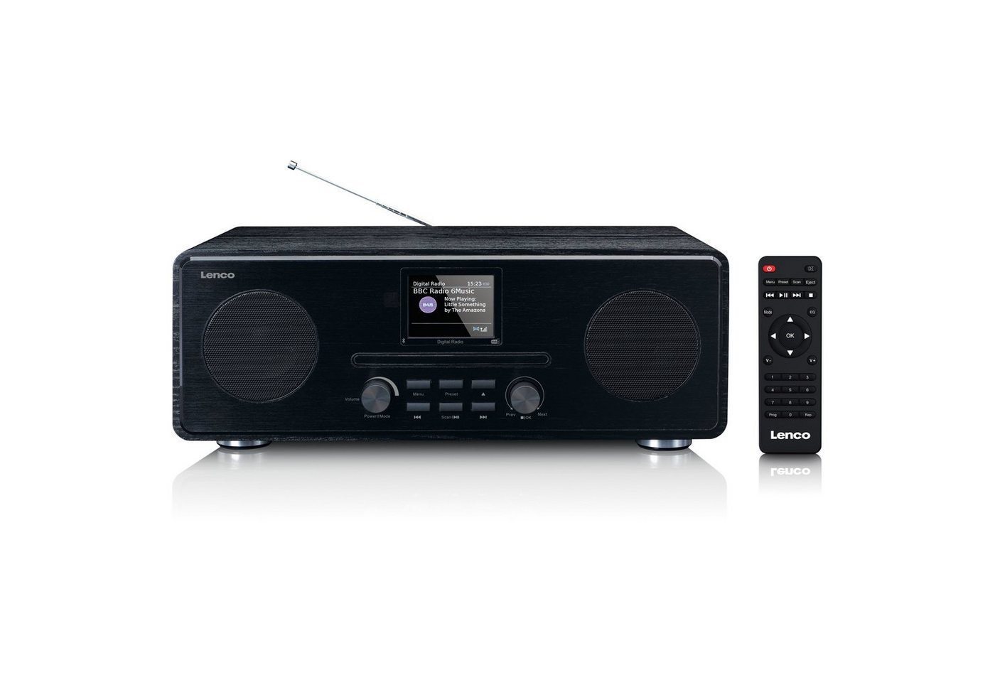 Lenco DAR-061BK Digitalradio (DAB) (DAB+,FM, 20 W, LCD-Display, Bluetooth & AUX inkl.10W RMS Lautsprecher mit Equalizer) von Lenco
