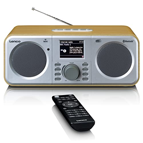 Lenco DIR-141 Internetradio - DAB+ - Bluetooth - W-LAN Verbindung - Zwei Weckzeiten - 2 x 5 Watt RMS - Spotify Connect - holz von Lenco