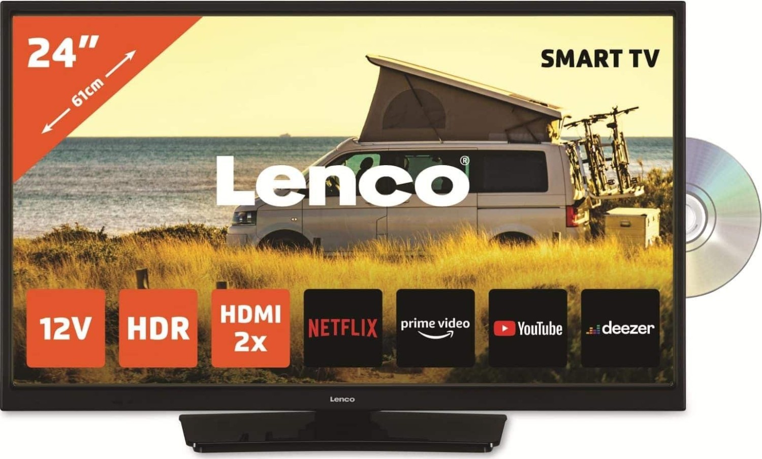 Lenco DVL-2483BK Fernseher 61 cm (24 ) Smart-TV WLAN Schwarz (A004892) von Lenco