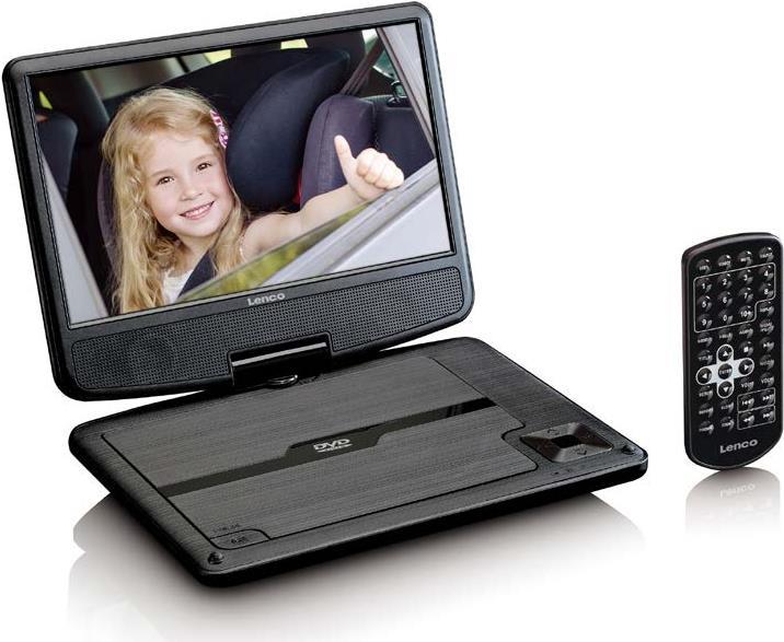 Lenco DVP-901 - Tragbarer DVD-Player - Tisch - Schwarz - CD - DVD - DVD+R - DVD+RW - DVD-R - DVD-RW - NTSC - PAL - 22,9 cm (9) (DVP901SCHWARZ) von Lenco