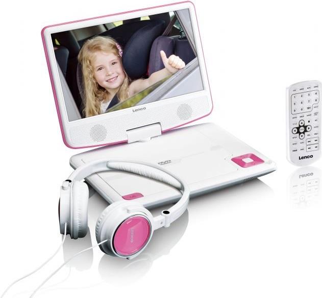 Lenco DVP-910 - DVD-Player - tragbar -Anzeige: 22,5 cm (9) - pink (DVP910PINK) von Lenco