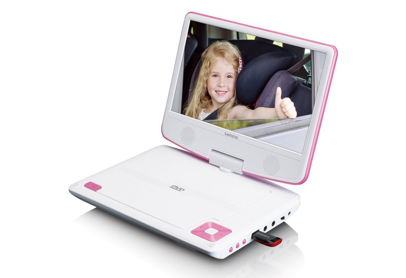 Lenco DVP-910PK Portabler DVD-Player (HD-Auflösung, tragbar) von Lenco