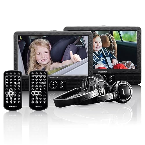 Lenco DVP-939 2x 9 Zoll DVD-Player mit Bildschirm, 2x Kopfhörer, USB, SD/MMC, 2x Fernbedienung, 2x Kopfstützenbefestigung, 2x Netzadapter, schwarz Lenco DVP-939 2x 9 Zoll DVD-Player mit Bildschirm, 2x Kopfhörer, USB, SD/MMC, 2x Fernbedienung, 2x Kopfstützenbefestigung, 2x Netzadapter, schwarz von Lenco
