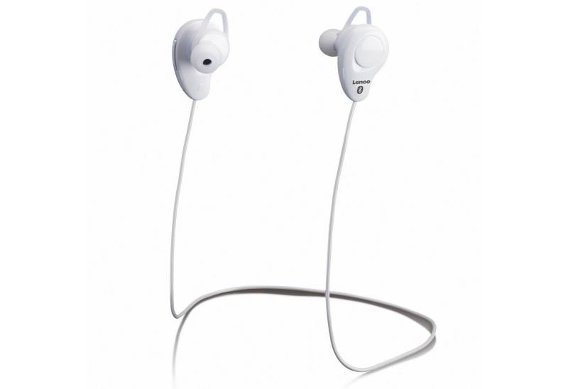 Lenco EPB-015WH In-Ear-Kopfhörer (Nicht anwendbar, 10m Empfang, 4h. Akku - 180h. Standby & integriertes Mikrofon, Weiß) von Lenco