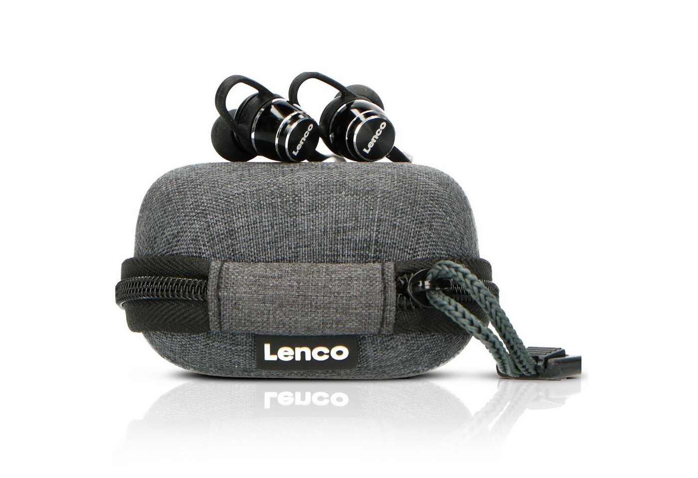 Lenco EPB-160BK In-Ear-Kopfhörer (Nicht anwendbar, Easy-Touch mit 9h Akkulaufzeit & Schnellladung inkl. Powerbank-Tasche) von Lenco