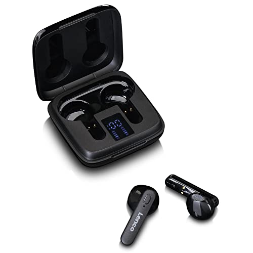 Lenco EPB-430BK - True Wireless In Ear Kopfhörer mit Bluetooth - Wireless Ear Buds - Kabelloses Aufladen - USB-C Charging - Lade-Case mit Anzeige - Schwarz von Lenco