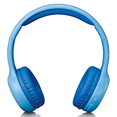 Lenco HPB-110 Kinder Bluetooth-Headset - Bluetooth 5,0-85 dB - Lautstärkebegrenzung - Eingebauter 250mAh Akku - Freisprechfunktion - Micro USB - faltbar - mit Aufklebern - Blau, Uni von Lenco
