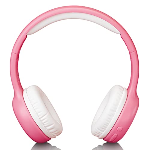 Lenco HPB-110 Kinder Bluetooth Kopfhörer Bluetooth 5.0-85db ,250mAh Freisprechfunktion Micro USB faltbar mit Aufklebern Rosa Uni von Lenco