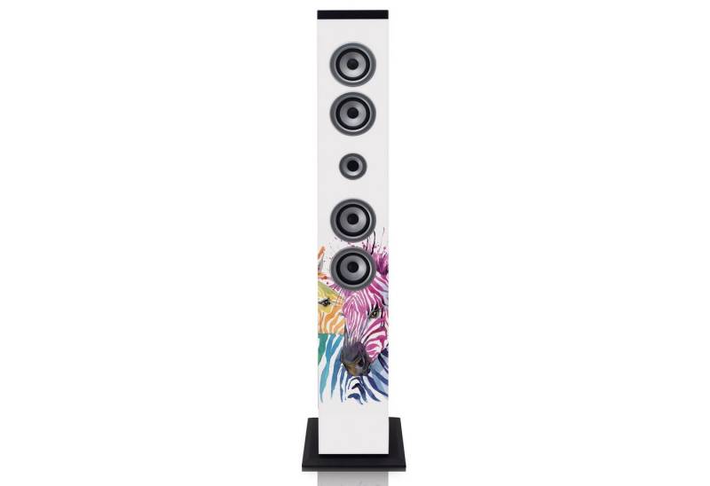 Lenco IBT-6 Zebra Bluetooth-Lautsprecher 1.0 (Bluetooth, 40 W, Bluetooth-Speaker, FM-Radio mit USB/SD-Slot, AUX, LCD in 6 Designs) von Lenco