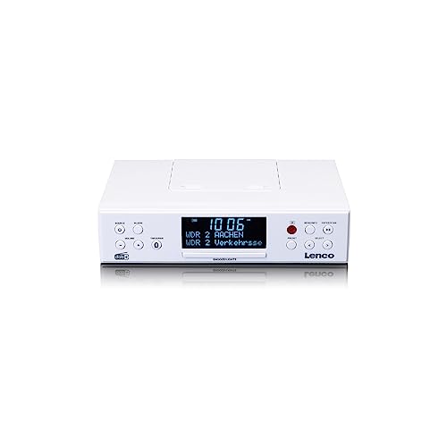 Lenco KCR-190 DAB+ Unterbau-Küchenradio - Bluetooth - PLL FM - 30 Senderspeicher - LED Display und Licht - Timer - Wecker - weiß von Lenco