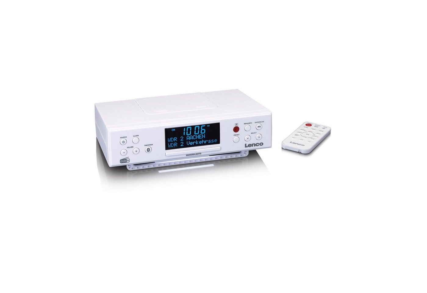 Lenco KCR-190WH Küchenradio Unterbau mit PLL-FM-Radio DAB+ BT Küchen-Radio (Digitalradio (DAB), 4 W) von Lenco