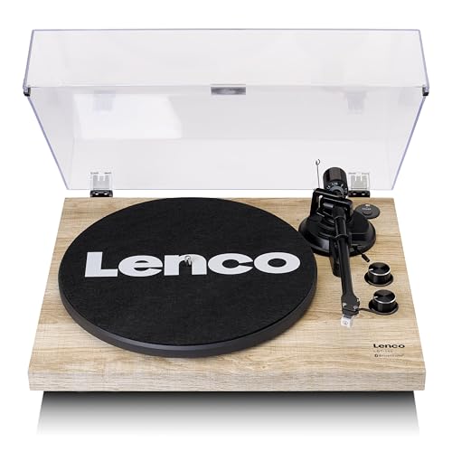Lenco LBT-188 Plattenspieler - Bluetooth Plattenspieler - Riemenantrieb - 2 Geschwindigkeiten 33 u. 45 U/min - Anti-Skating - Vinyl zu MP3 digitalisieren - braun kiefer von Lenco