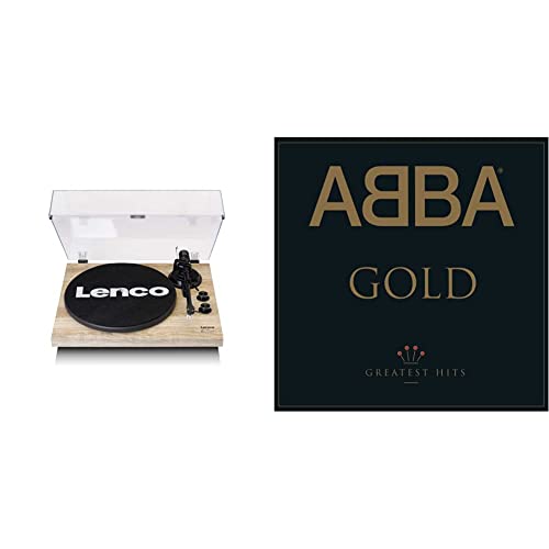 Lenco LBT-188 Plattenspieler - Bluetooth Plattenspieler - Riemenantrieb - 2 Geschwindigkeiten 33 u. 45 U/min - Anti-Skating - braun Kiefer & Gold (Limited Back to Black Vinyl Edition) [Vinyl LP] von Lenco