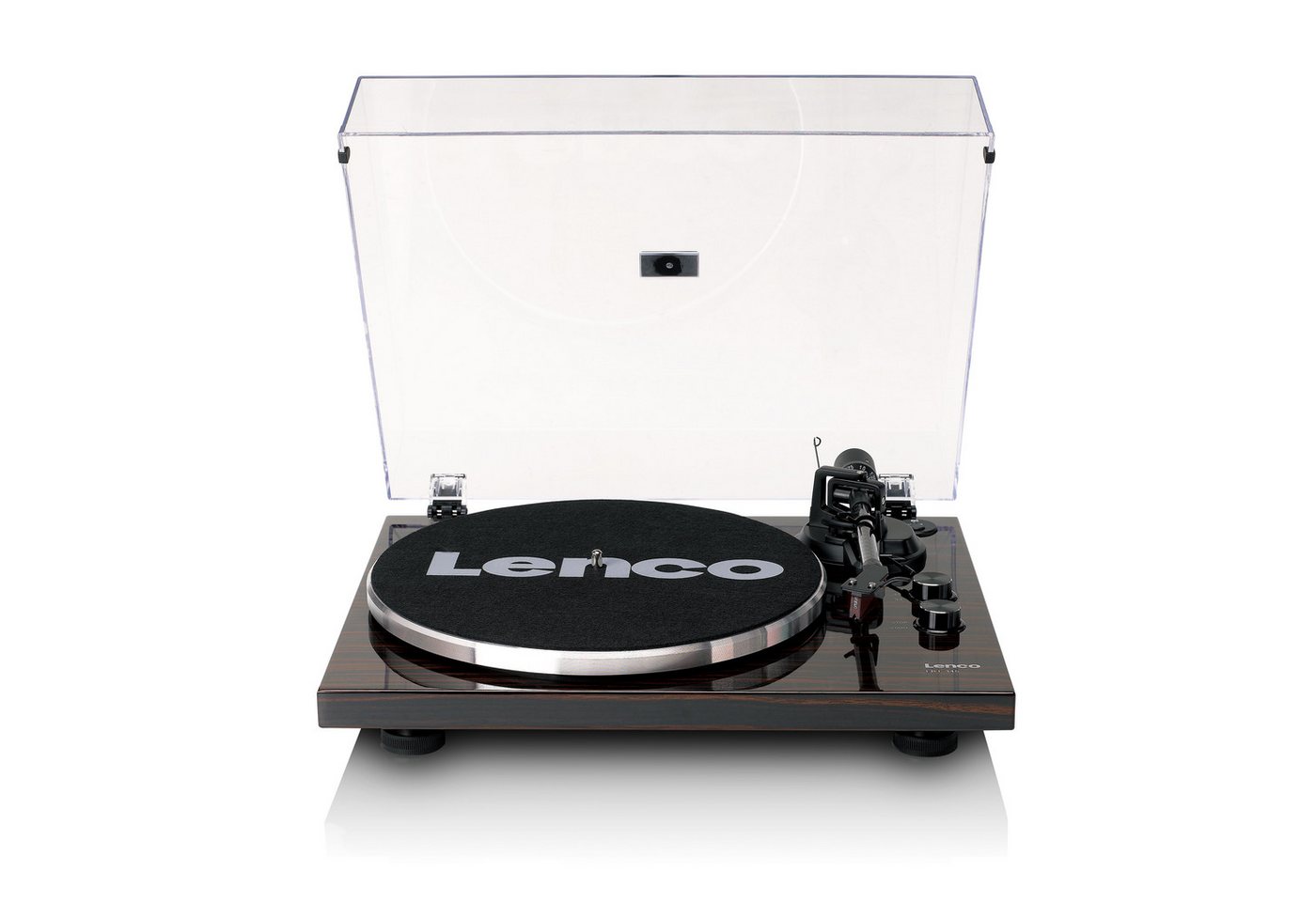 Lenco LBT-345WA Plattenspieler (Riemenantrieb, Bluetooth, Bluetooth 5.2 & USB, Ortofon 2M Red Tonabnehmer in Walnussfarben) von Lenco