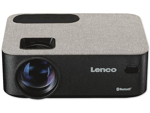 Lenco LPJ-700 Mini Beamer - Bluetooth Beamer - Mini Projektor 4000 Lumen - 30.000 Stunden Lebensdauer - Full HD - Bluetooth 5.0-2 x HDMI - USB - Fernbedienung - Schwarz/Grau von Lenco