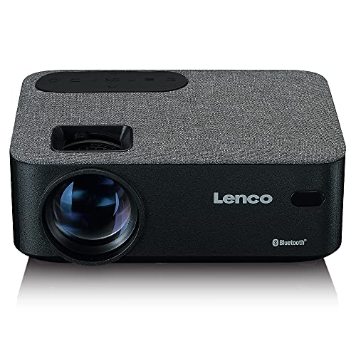 Lenco LPJ-700 Mini Beamer - Bluetooth Beamer - Mini Projektor 4000 Lumen - 30.000 Stunden Lebensdauer - Full HD - Bluetooth 5.0-2 x HDMI - USB - Fernbedienung - Schwarz/Grau von Lenco