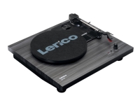 Lenco LS-10, Audio-Plattenspieler mit Riemenantrieb, Halbautomatisch, Schwarz, MDF-Platten, 33,45 RPM, DC-Motor von Lenco