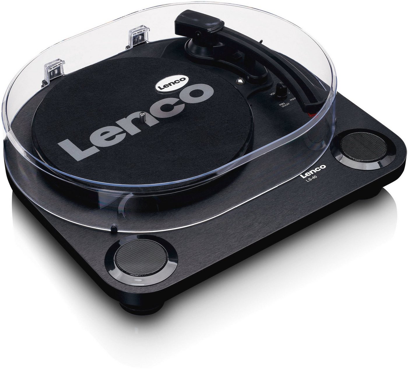 Lenco LS-40BK Plattenspieler mit int. Lautsprechern Plattenspieler (Riemenantrieb) von Lenco