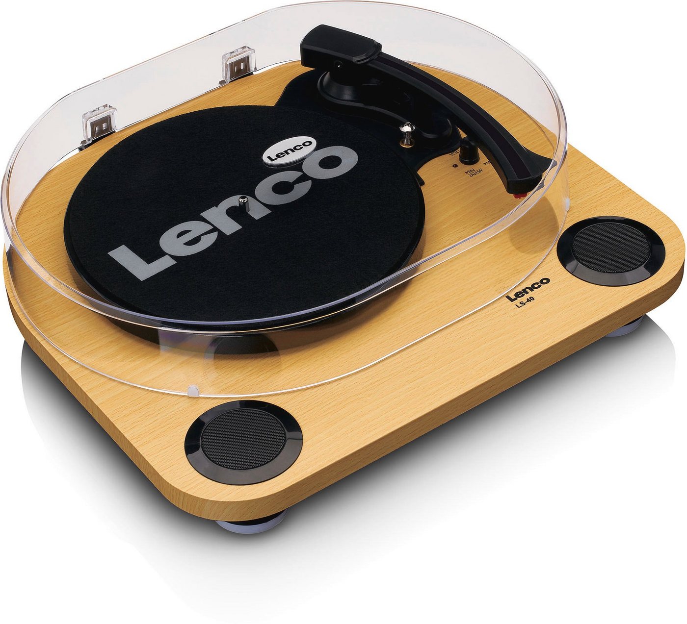 Lenco LS-40WD Plattenspieler mit int. Lautsprechern Plattenspieler (Riemenantrieb) von Lenco