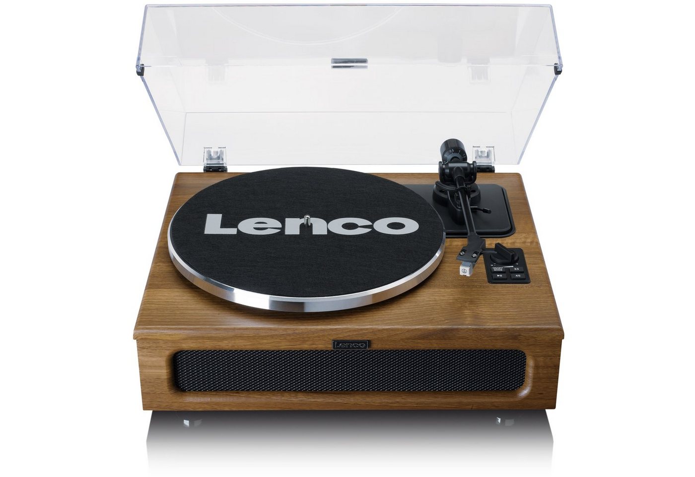 Lenco LS-410WA Plattenspieler (Riemenantrieb, Bluetooth, Bluetooth 5.0, integr. 40W-RMS-Lautsprecher & Audio-Technica, Walnuss) von Lenco