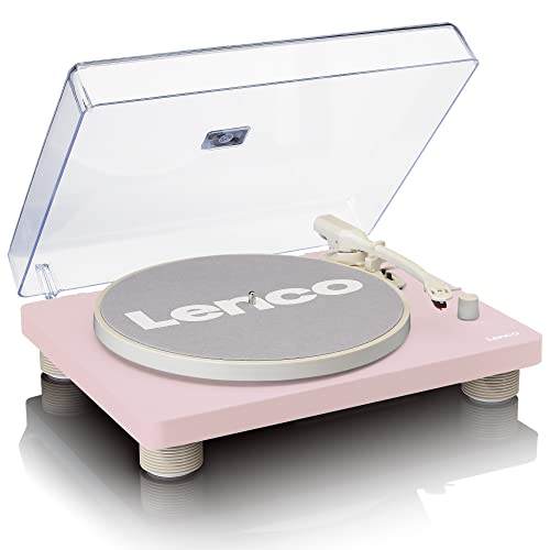 Lenco LS-50 - Plattenspieler mit Lautsprecher - USB - Riemenantrieb - Vorverstärker - 33, 45 und 78 U/min - Auto-Stopp - Vinyl zu MP3 - Pink von Lenco
