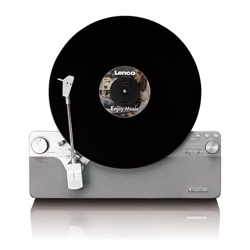 Lenco LSA-071SI - Vollautomatischer vertikaler Plattenspieler mit eingebauten Lautsprechern und Bluetooth® - Silber von Lenco