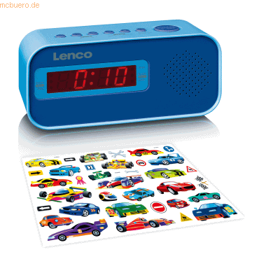 Lenco Lenco CR-205BU Radiowecker mit Aufklebersatz (Blau) von Lenco
