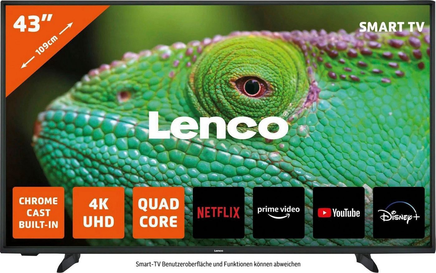 Lenco Lenco LED-4353BK LED-Fernseher (109,2 cm/43 Zoll, 4K Ultra HD, Smart-TV) von Lenco