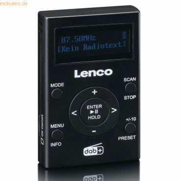 Lenco Lenco PDR-011BK DAB+/FM-Taschenradio mit MP3-Player * von Lenco