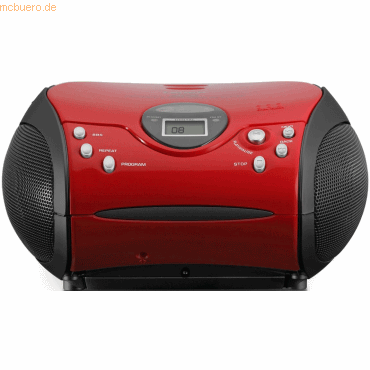Lenco Lenco SCD-24 Stereo UKW-Radio mit CD-Player (Rot/Schwarz) von Lenco