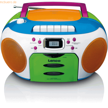 Lenco Lenco SCD-971 CD/Kassetten-Player für Kinder (Bunt) von Lenco