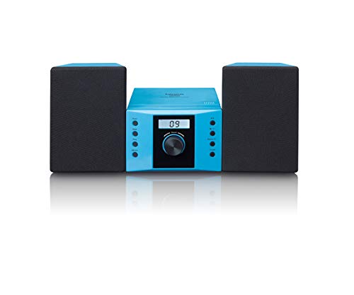 Lenco MC-013BU Stereoanlage - Kompaktanlage für Kinder - Radio CD-Player - LCD Display - AUX Eingang - 2 x 2 Watt RMS - mit Aufklebern - blau von Lenco