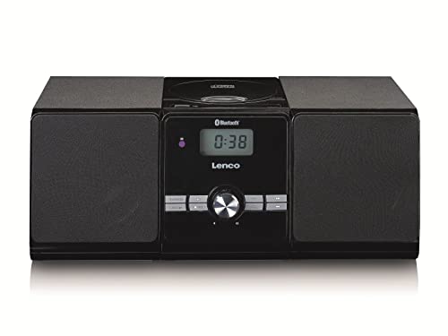 Lenco MC-030BK Kompaktanlage mit Bluetooth - Toploader CD/MP3 Player - PLL FM Radio - USB - 2 x 5 Watt RMS - Fernbedienung - Schwarz von Lenco