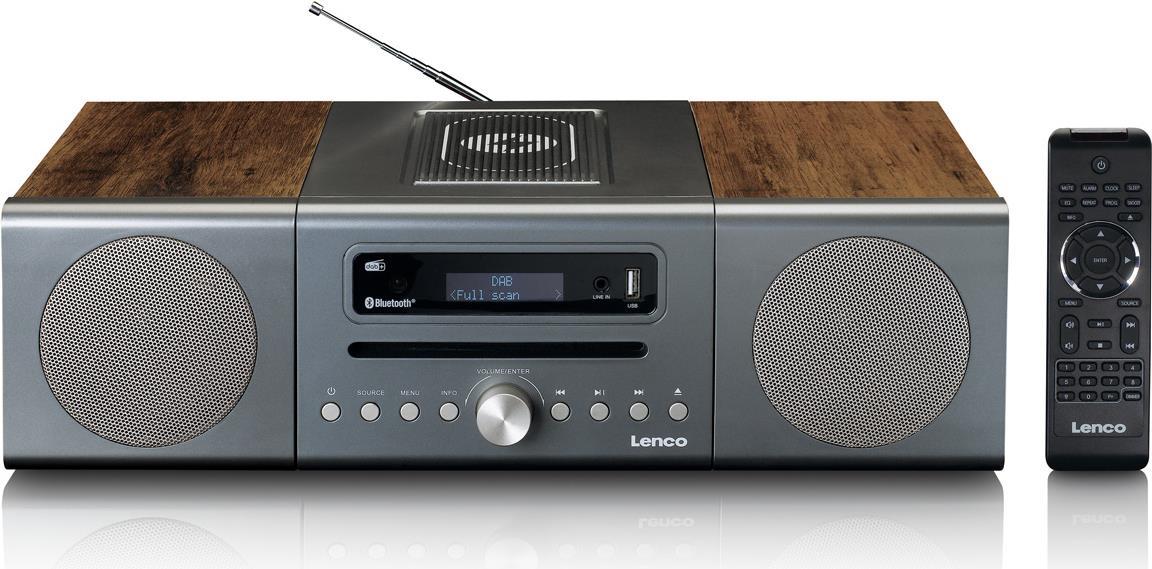 Lenco MC-175SI Home-Stereoanlage Heim-Audio-Mikrosystem 40 W Silber - Holz (MC-175SI) von Lenco