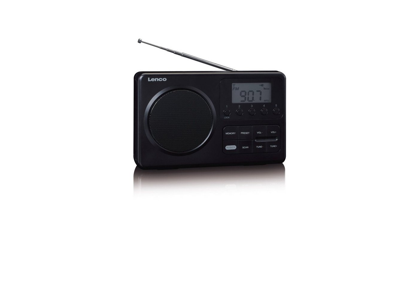 Lenco MPR-035BK Tragbares FM-Radio UKW-Radio (FM-Tuner) von Lenco