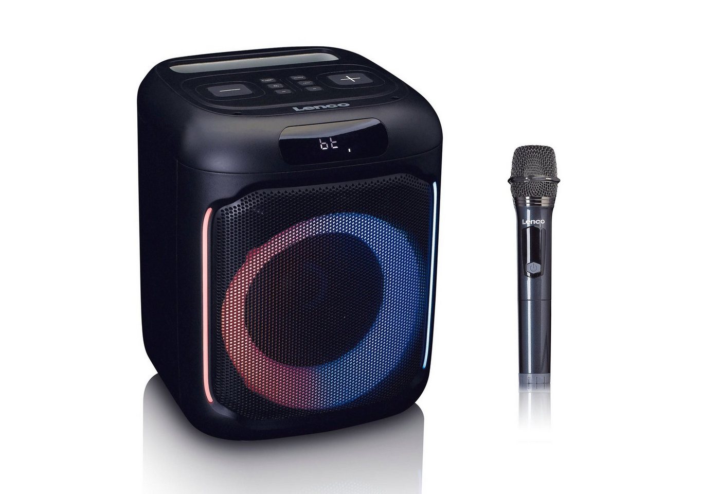 Lenco PA-100BK High-Power-Soundsystem BT Lichteffekte Party-Lautsprecher (Bluetooth, 100 W) von Lenco
