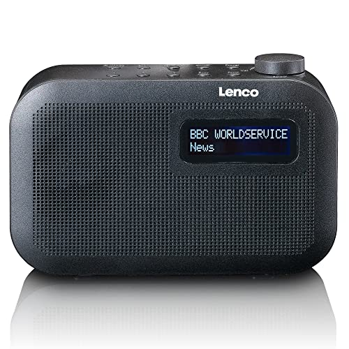 Lenco PDR-016 tragbares DAB+ Radio - Bluetooth 5.0 - PLL FM Radio - 3 Speicherplatztasten - Netzadapter - Teleskopantenne - schwarz von Lenco