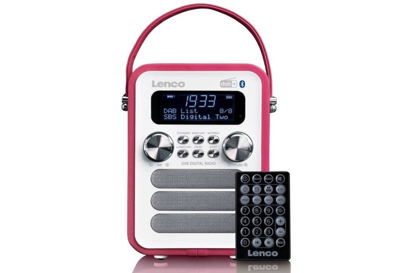 Lenco PDR-051PKWH Digitalradio (DAB) (DAB+,FM, 4 W, Bluetooth, 10h Akku mit integriertem Subwoofer, verfügbar in 3 Farben) von Lenco