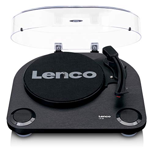 Lenco Plattenspieler LS-40 - Plattenspieler mit integrierten Lautsprechern - Schwarz, 2 x 3 Watt von Lenco