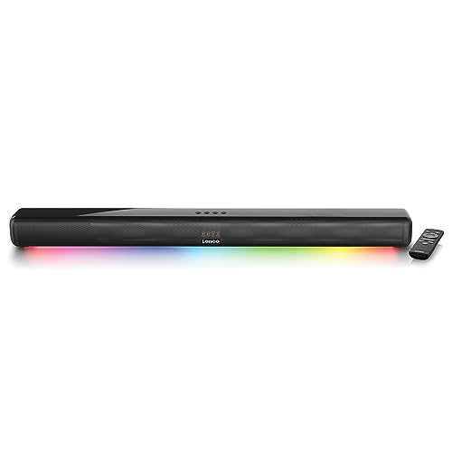 Lenco SB-042 Soundbar - Soundbar mit LED Beleuchtung - HDMI (ARC) - Bluetooth - 2 x 20 Watt RMS - Equalizer - USB - AUX - Fernbedienung - schwarz von Lenco
