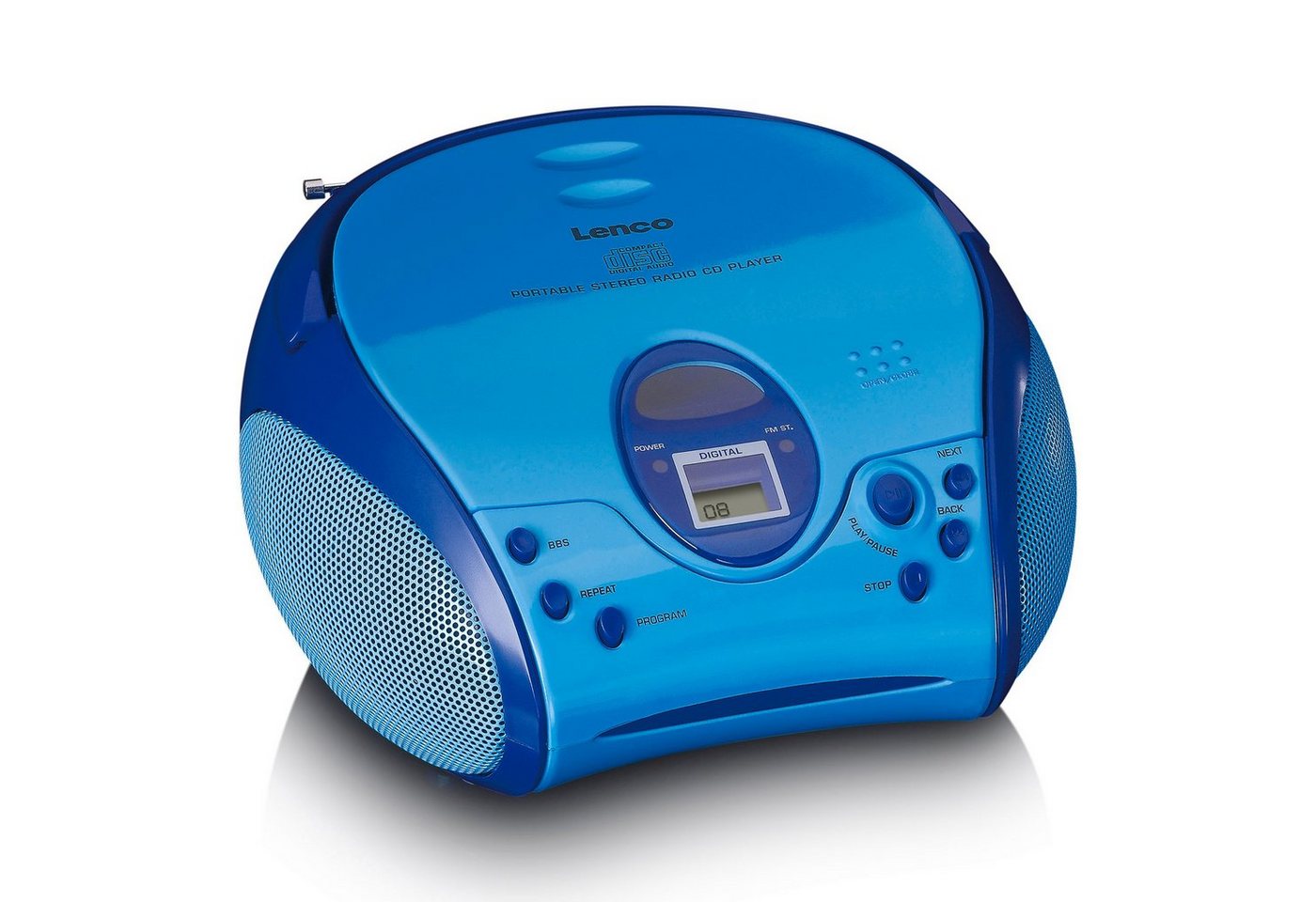 Lenco SCD-24 Boombox mit CD Player, FM Radio und Sticker Boombox (FM-Tuner) von Lenco