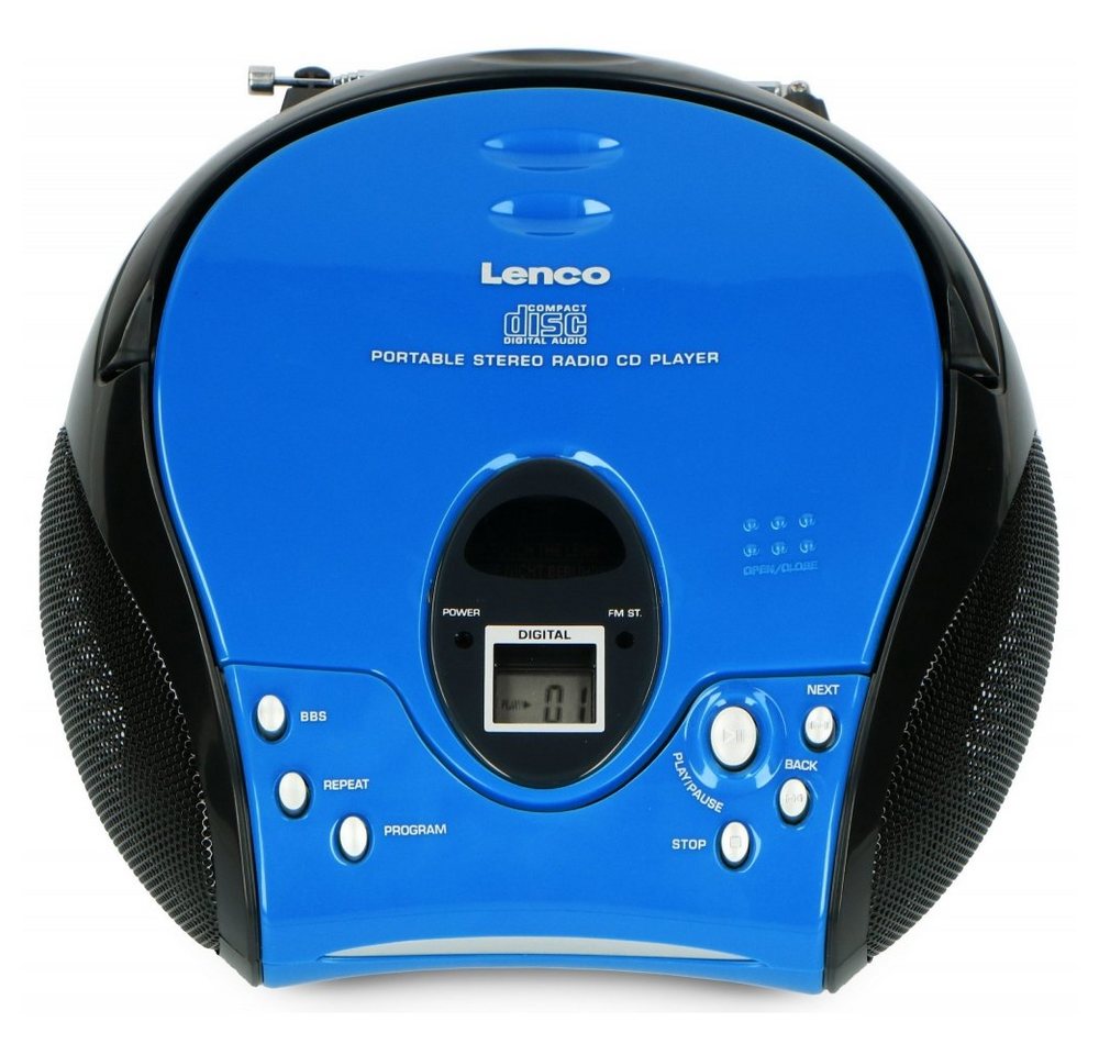 Lenco SCD-24 - CD/Radio-System - blau/schwarz CD-Radiorecorder von Lenco