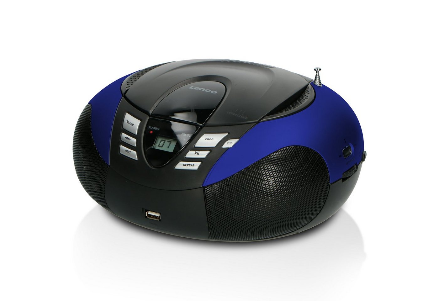 Lenco SCD-37 USB Blue UKW-Radio (FM, 3 W, USB- & AUX-Eingang, flexibel mit Strom- oder Batteriebetrieb in Blau) von Lenco